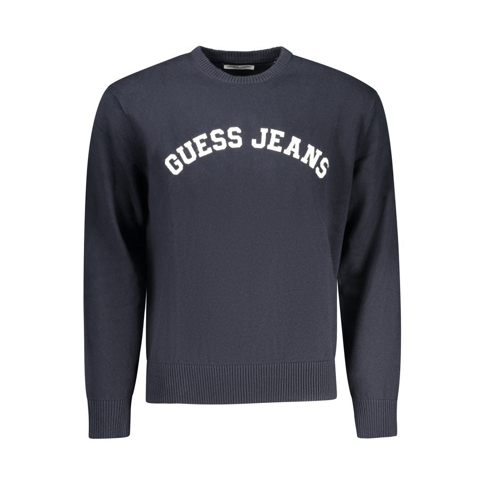 Синий хлопковый мужской свитер