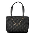 Black Polyurethane Women Handbag