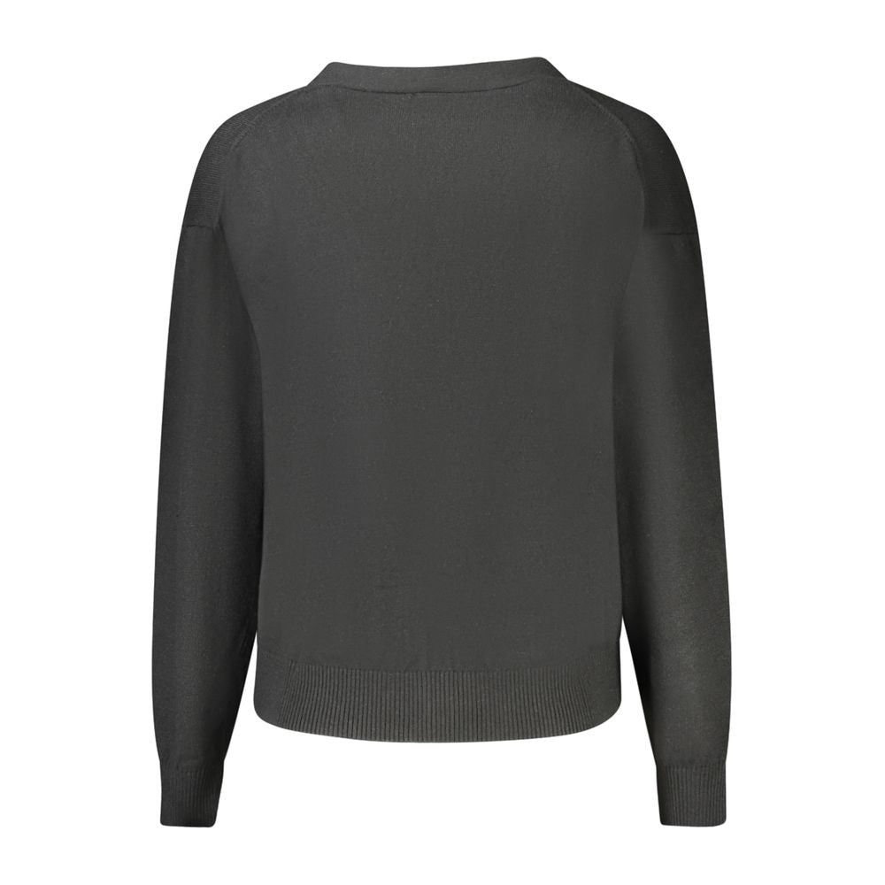 Black Polyester Women's Cardigan