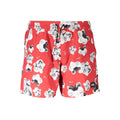 Red Polyester Men's Swim Trunk